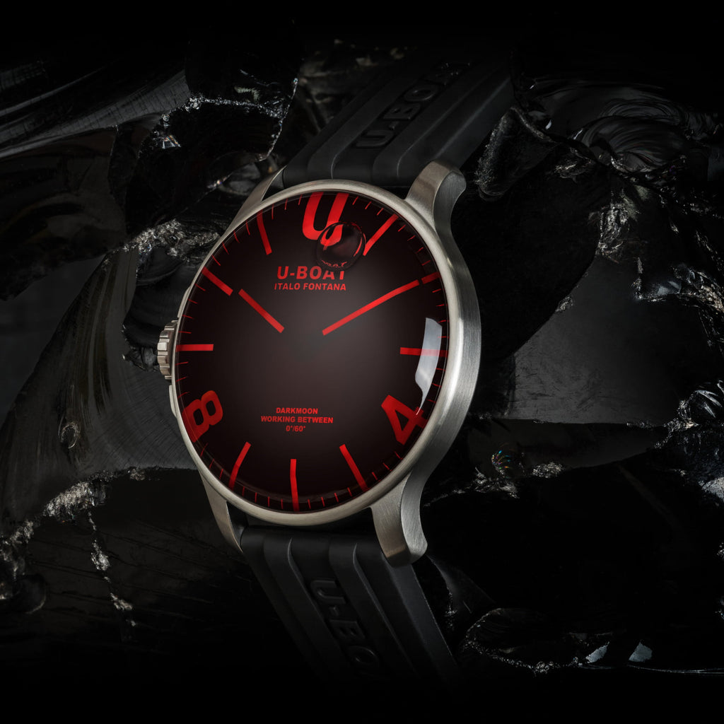 U-Boat - Darkmoon 44 mm Red Glass SS/Rubber - 8465B