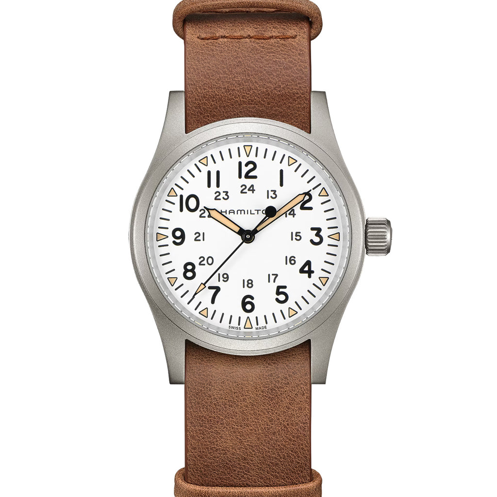 Hamilton - Khaki Field 38 mm Mechanical Stainless Matt Case White Dial - H69439511