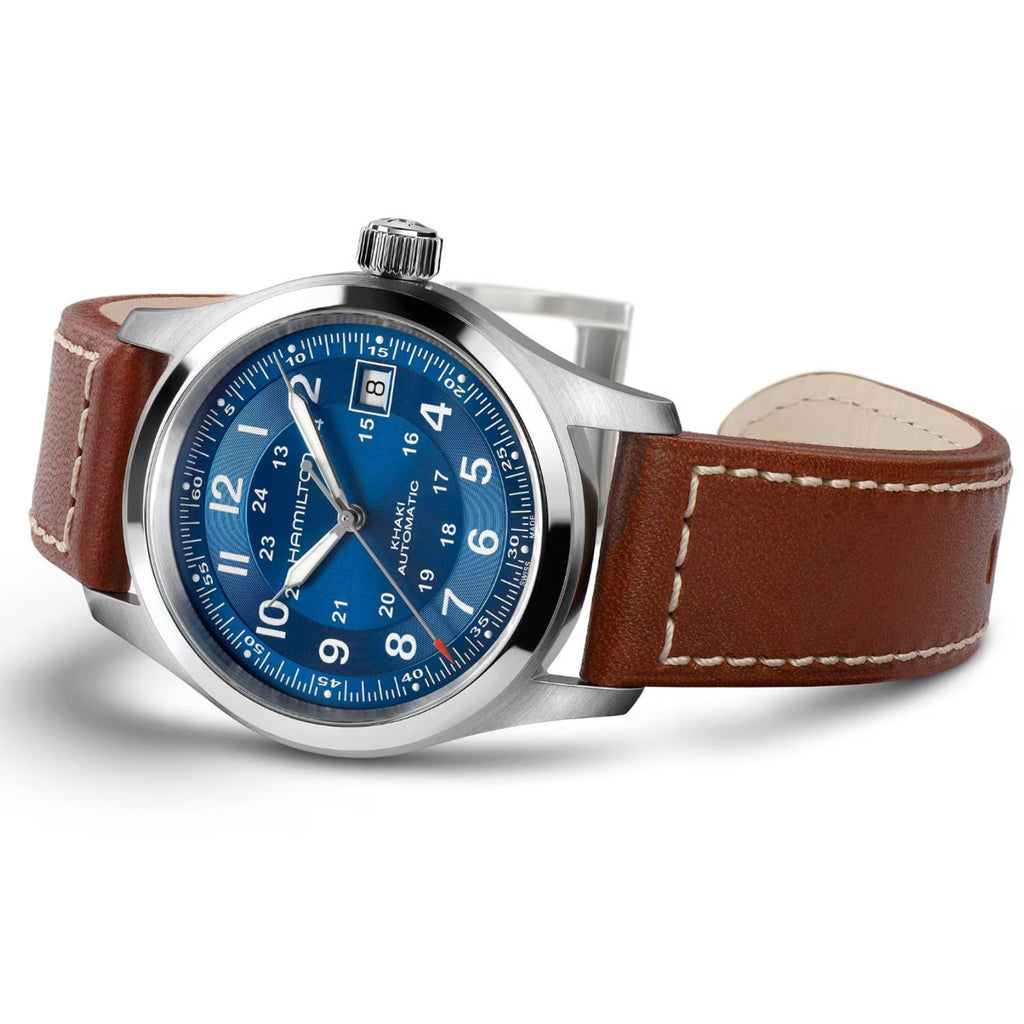 Hamilton - Khaki Field 38 mm Automatic Blue Dial Leather - H70455540