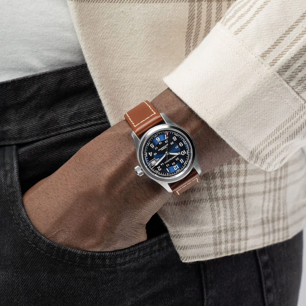 Hamilton - Khaki Field 38 mm Automatic Blue Dial Leather - H70455540