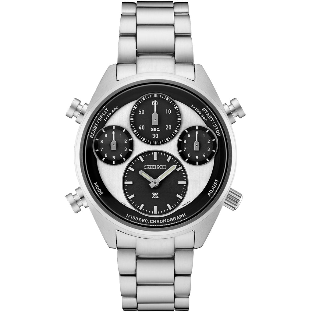 Seiko - Speedtimer Solar Chronograph 42 mm White Dial - SFJ001
