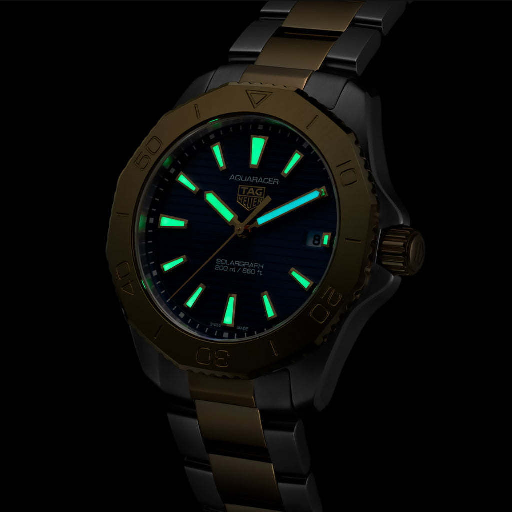 TAG Heuer - Aquaracer 40 mm Solargraph Professional 200 Two Tone - WBP1120.BB0002