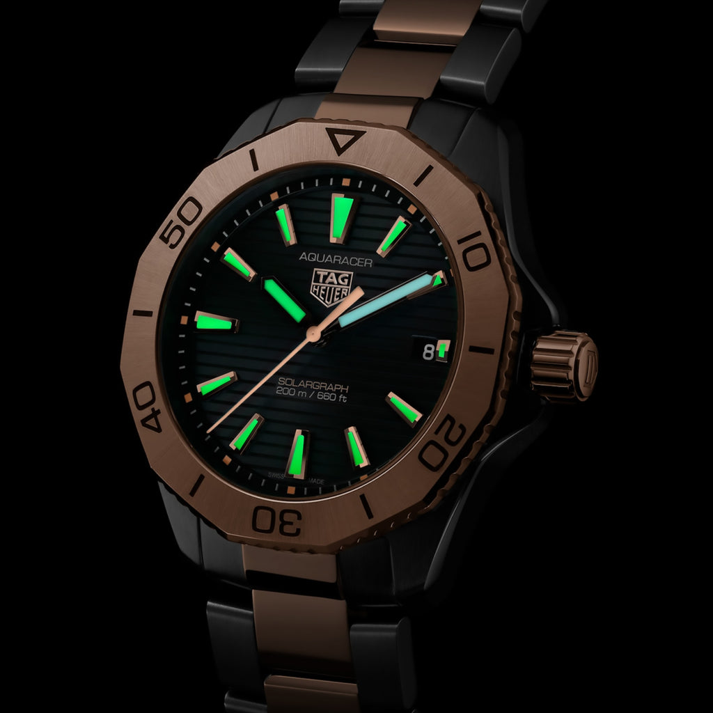 TAG Heuer - Aquaracer 40 mm Solargraph Professional 200 Rose Gold - WBP1121.BB0003