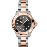 TAG Heuer - Aquaracer 34 mm Solargraph Diamond Dial Rose Gold Women's - WBP1324.BB0005