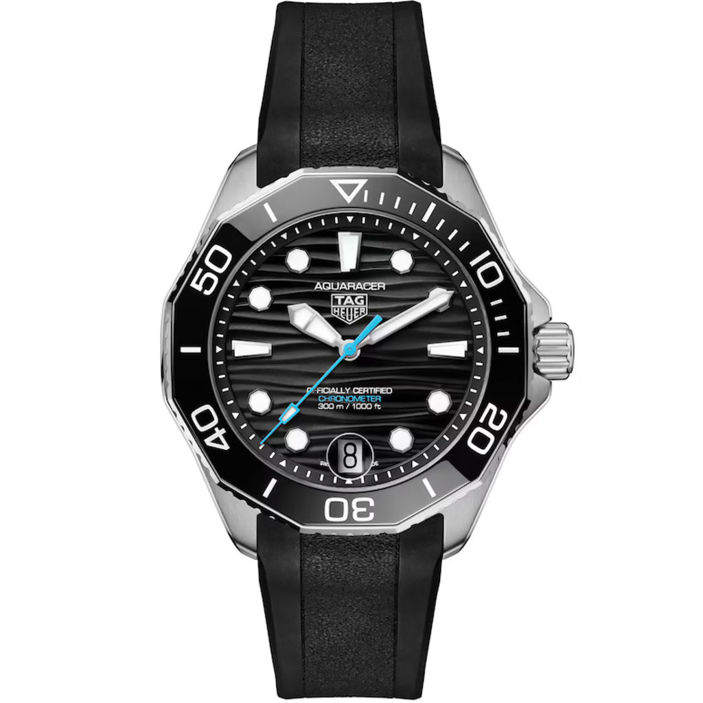 TAG Heuer - Aquaracer 42 mm 300 Chronometer Diver Black Rubber Strap - WBP5110.FT6257
