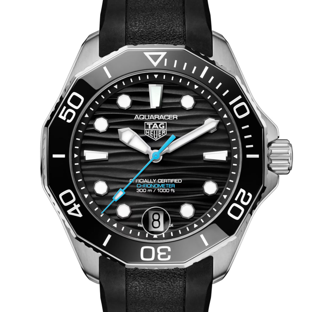 TAG Heuer - Aquaracer 42 mm 300 Chronometer Diver Black Rubber Strap - WBP5110.FT6257
