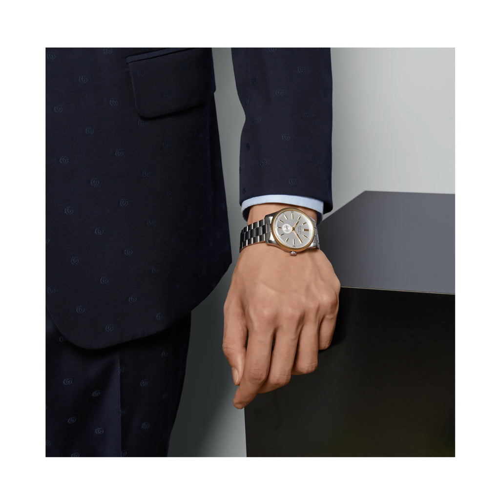 GUCCI G-Timeless 40 mm Automatic Two-Tone Steel Gold Bezel - YA126390