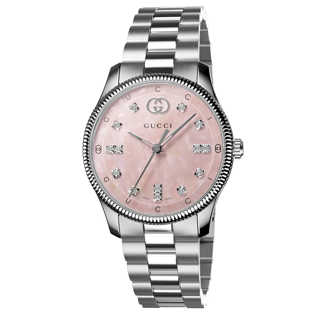 GUCCI G-Timeless 29 mm Pink Mother of Pearl Diamond Dial - YA1265062