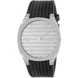 GUCCI 25H 38 mm Stainless Steel Case Leather Strap - YA163419