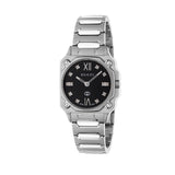 GUCCI G-Flat 24 mm Black Diamond Dial Steel Bracelet - YA166507