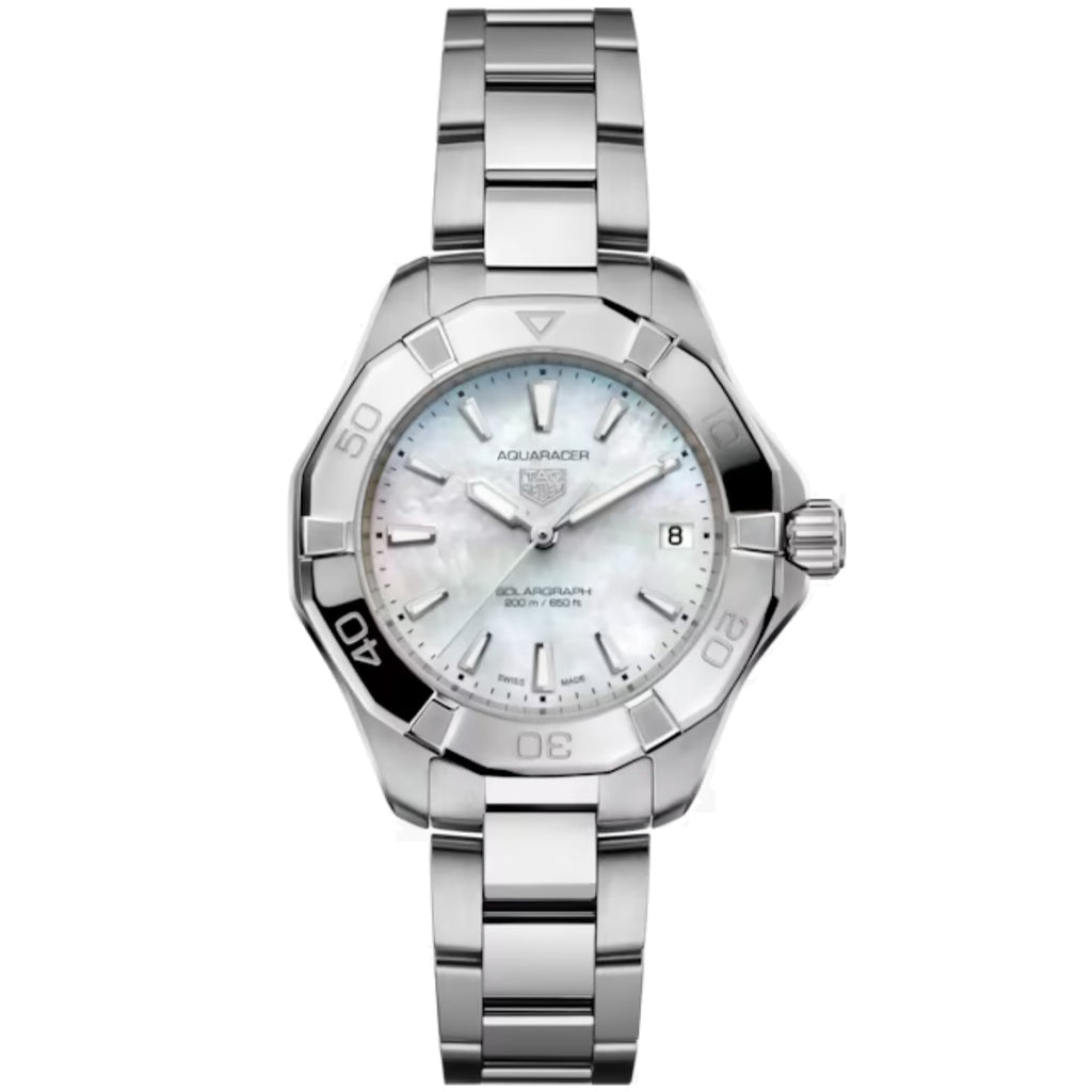 TAG Heuer - Aquaracer 34 mm Women's Solargraph MOP Dial - WBP1312.BA0005