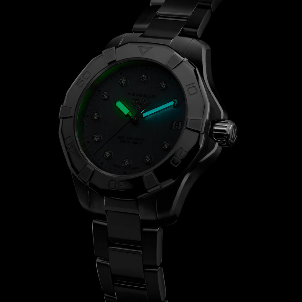 TAG Heuer - Aquaracer 34 mm Solargraph Women's Diamond MOP Dial - WBP1313.BA0005