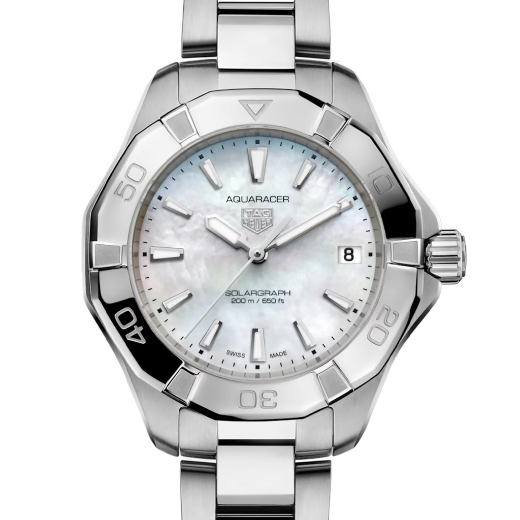 TAG Heuer - Aquaracer 34 mm Women's Solargraph MOP Dial - WBP1312.BA0005