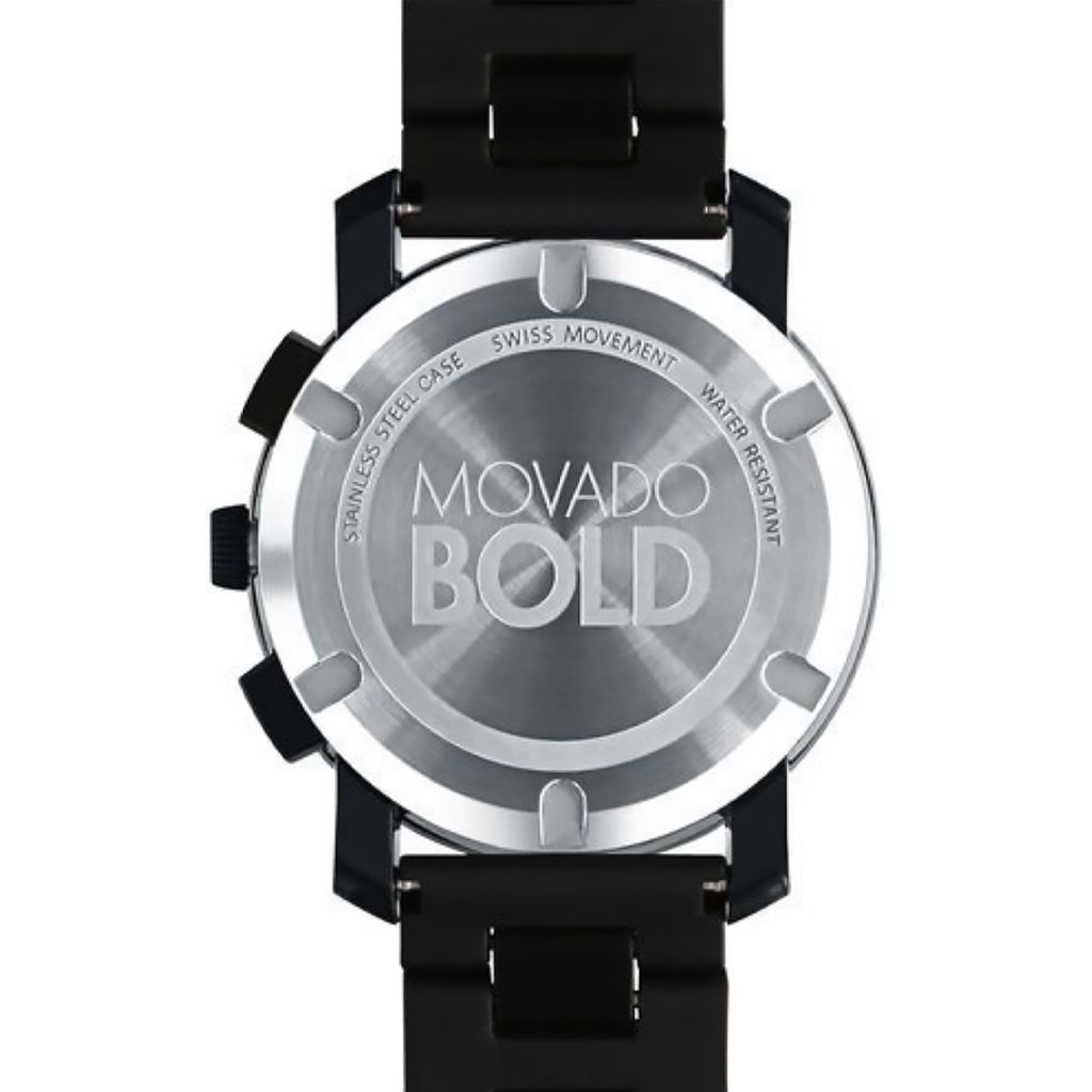 Movado - Bold Black 43 mm Case & Bracelet Chronograph Blue Accents - 3600101