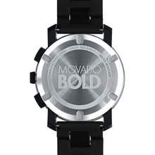 Load image into Gallery viewer, Movado - Bold Black 43 mm Case &amp; Bracelet Chronograph Blue Accents - 3600101