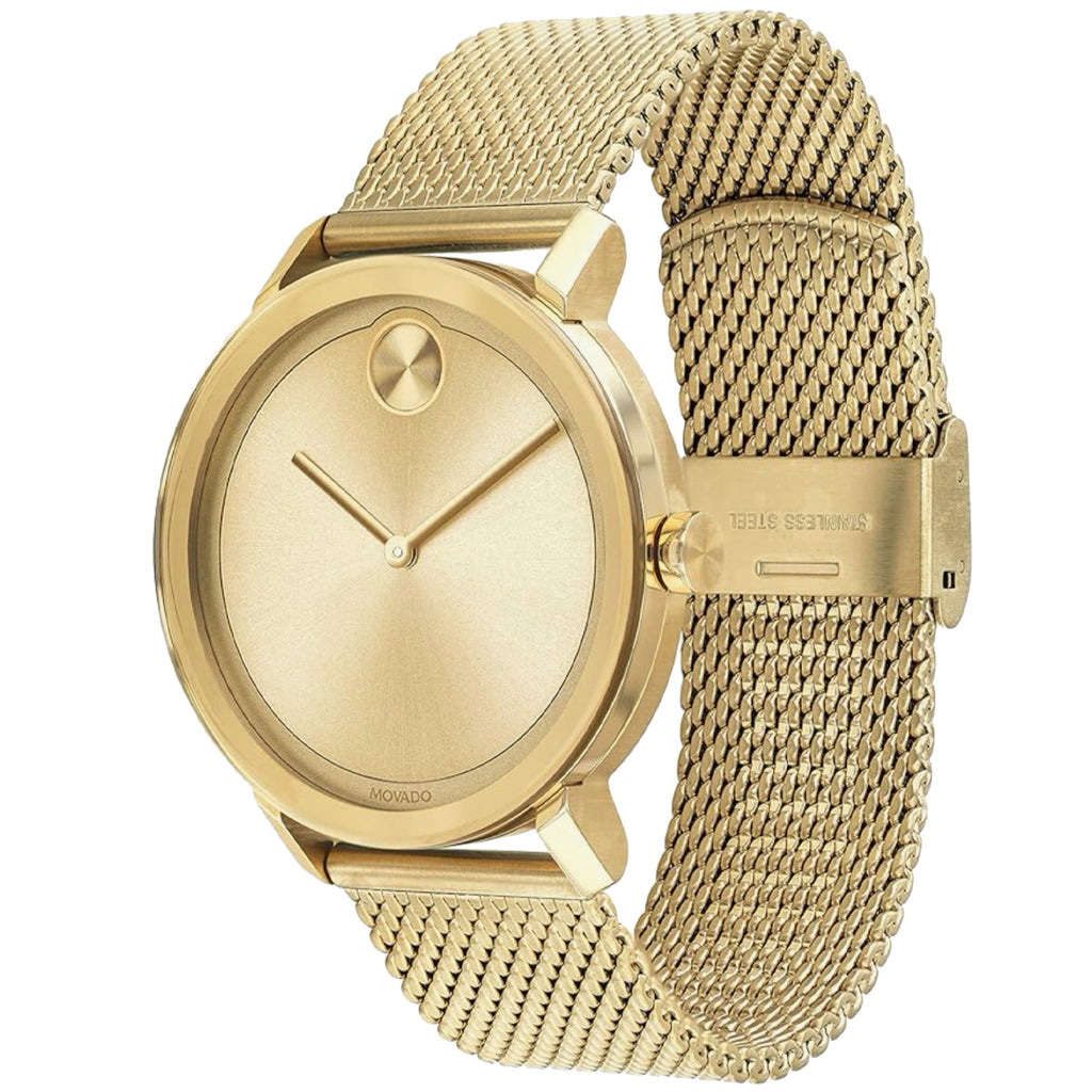 Movado - Bold 40 mm Yellow Gold Ion Plated Mesh Bracelet - 3600560