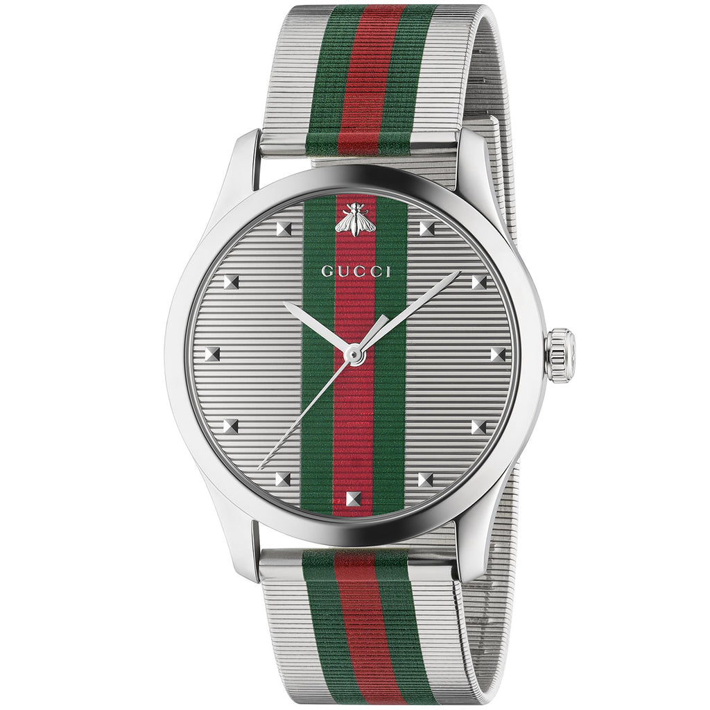 Gucci G-Timeless 42 mm Green Red Green Pattern Dial & Bracelet - YA126284