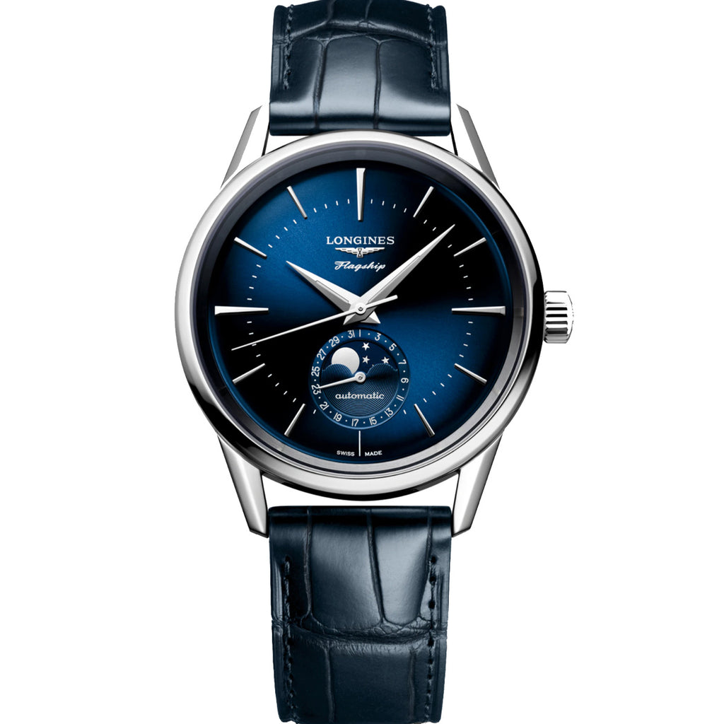 Longines - Flagship Heritage 38.5 mm Moon-Phase Blue Dial - L48154922