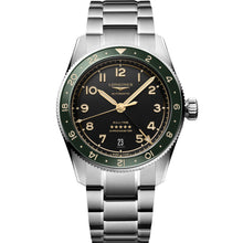 Load image into Gallery viewer, Longines - Spirit Zulu Time GMT 39 mm Green Bezel Anthracite Dial Bracelet - L38024636