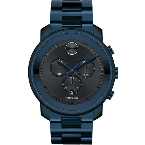 Navy Movado Bold witg glitter screen. Movado BOLD Evolution Blue Dial and Blue Ion-Plated  main image 4