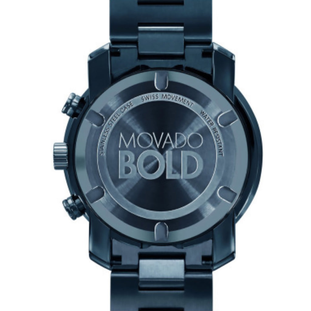 Movado - Bold 44 mm Navy Blue LX Ion Plated Chronograph Dark Blue Dial - 3600279