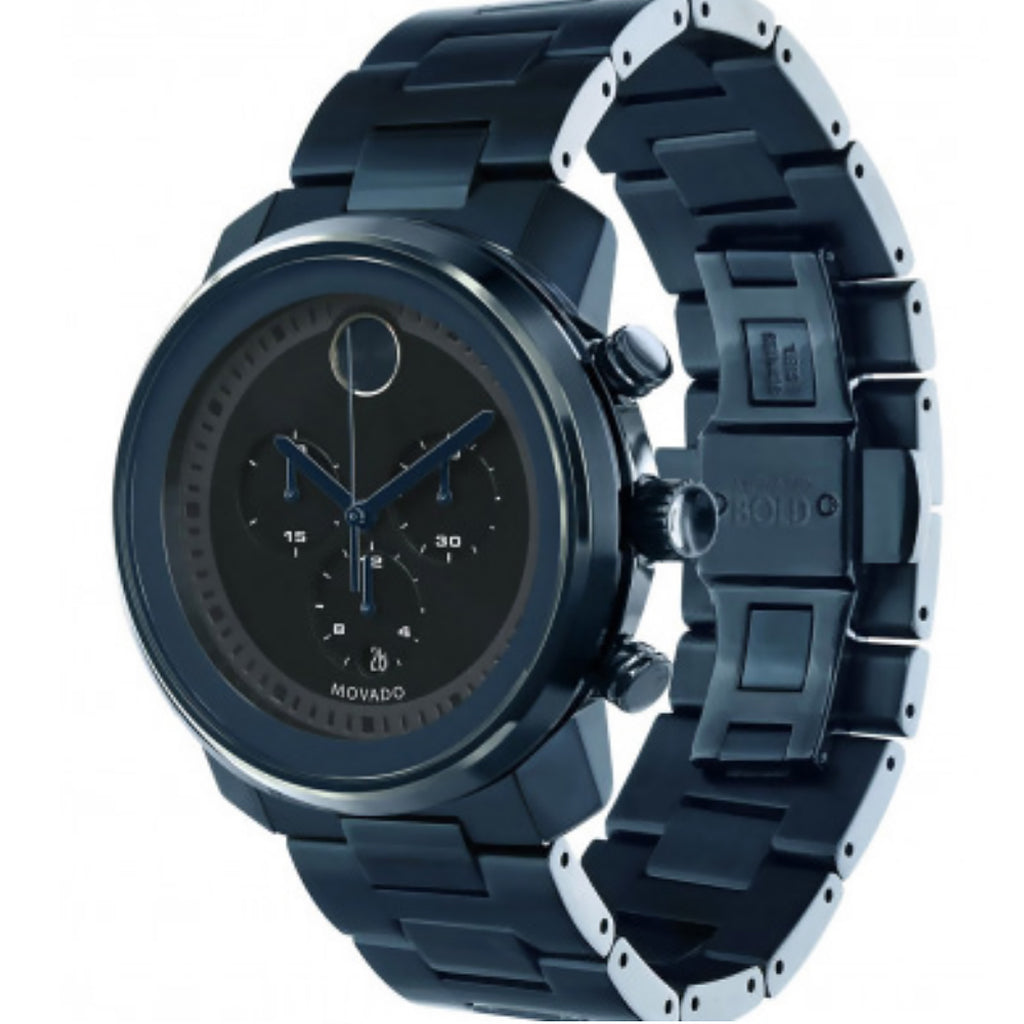 Movado - Bold 44 mm Navy Blue LX Ion Plated Chronograph Dark Blue Dial - 3600279
