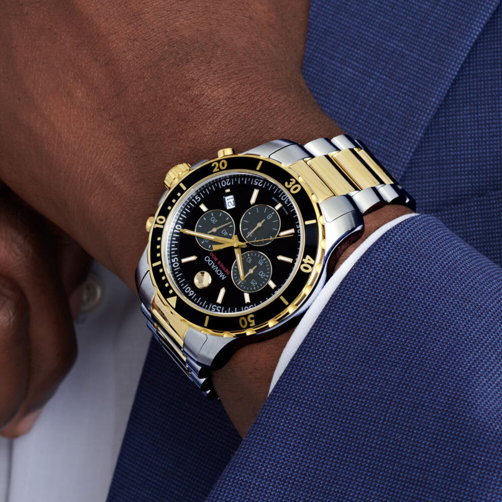 Movado - 800 Series 42 mm Two-Tone Case & Bracelet Black Dial - 2600146