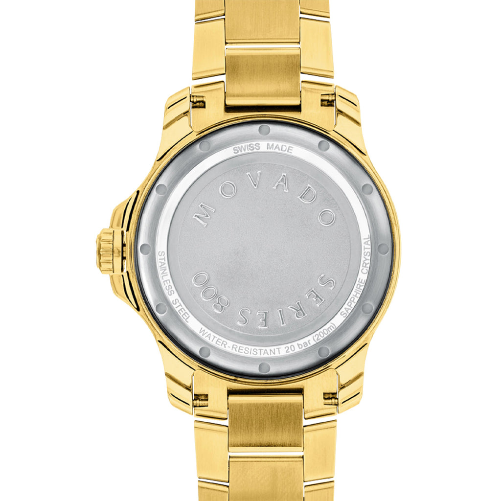 Movado - 800 Series 40 mm Yellow Gold PVD Case Black Dial - 2600145