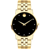 Movado - Museum Classic 40 mm Yellow Gold PVD Bracelet Diamond Dial - 0607625