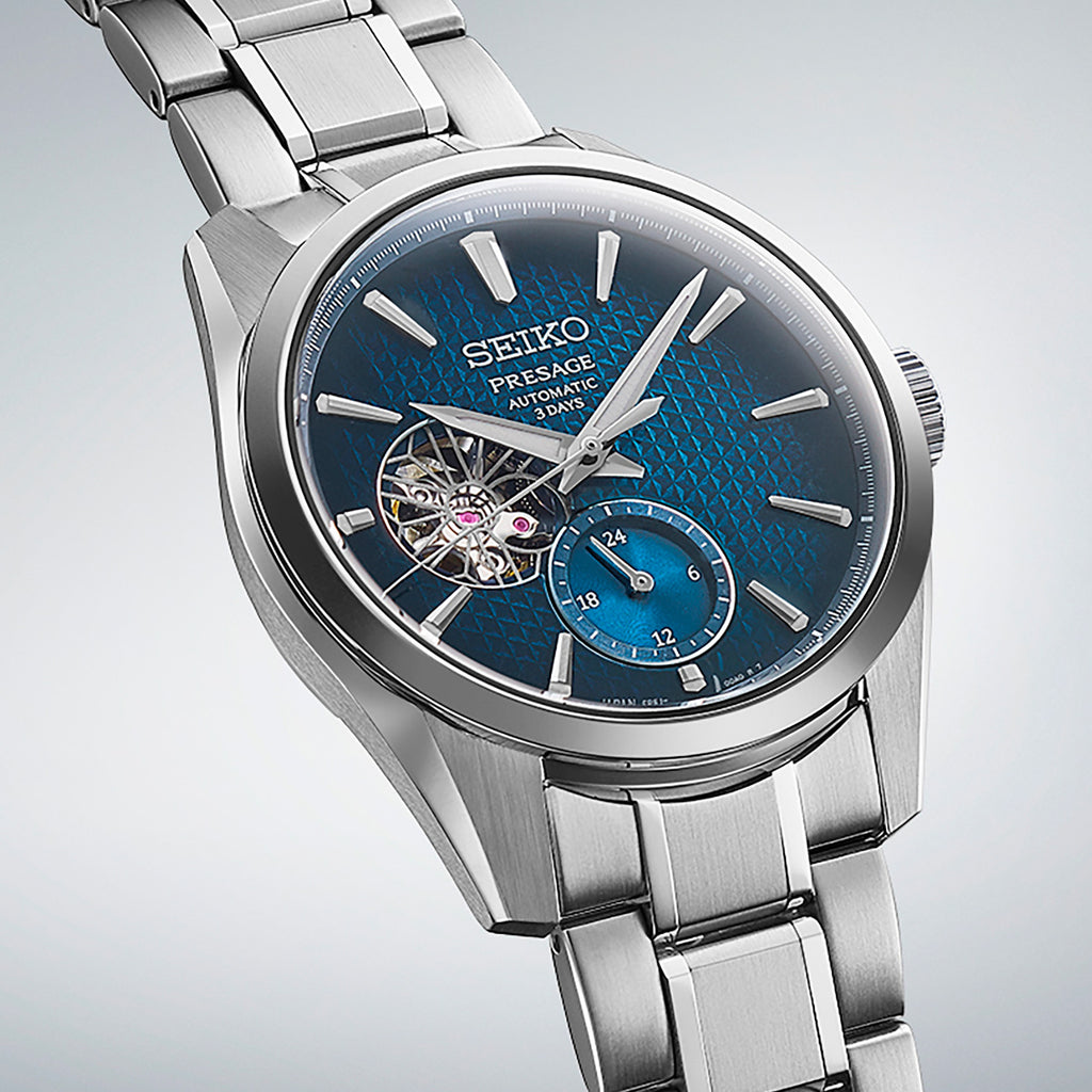 Seiko - Presage Sharp Edged Series Blue Hemp Motif Dial - SPB417