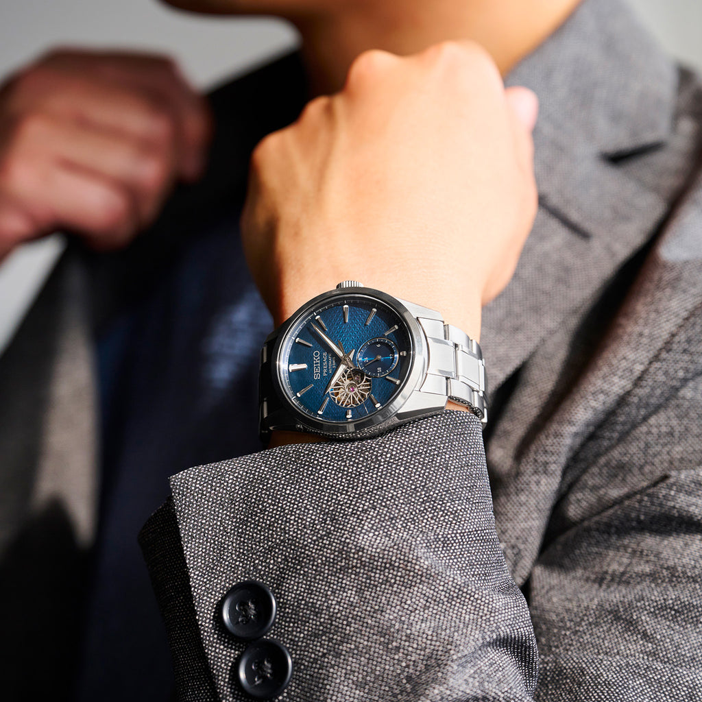 Seiko - Presage Sharp Edged Series Blue Hemp Motif Dial - SPB417