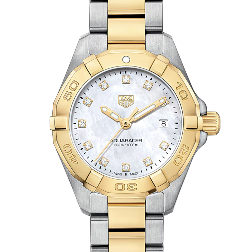 Tag Heuer - Aquaracer 27 mm Women's Mother of Pearl Diamond Dial Two-Tone - WBD1422.BB0321