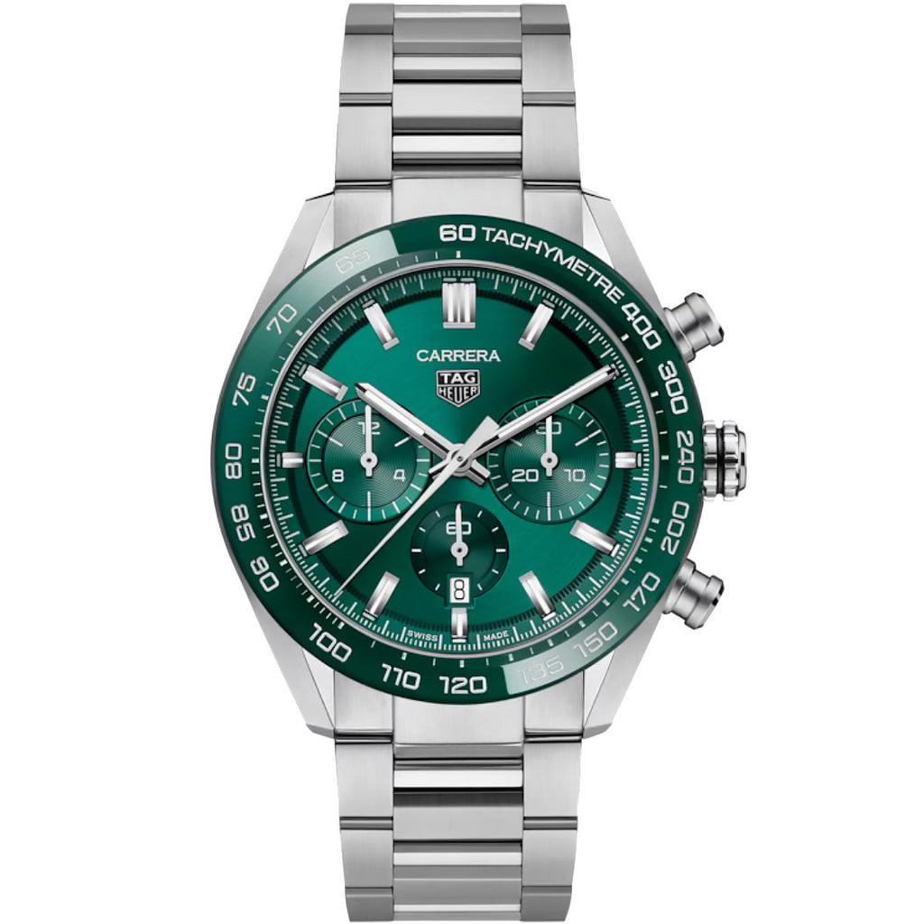 TAG Heuer - Carrera 44 mm Automatic Chronograph Green Dial & Bezel - CBN2A1N.BA0643