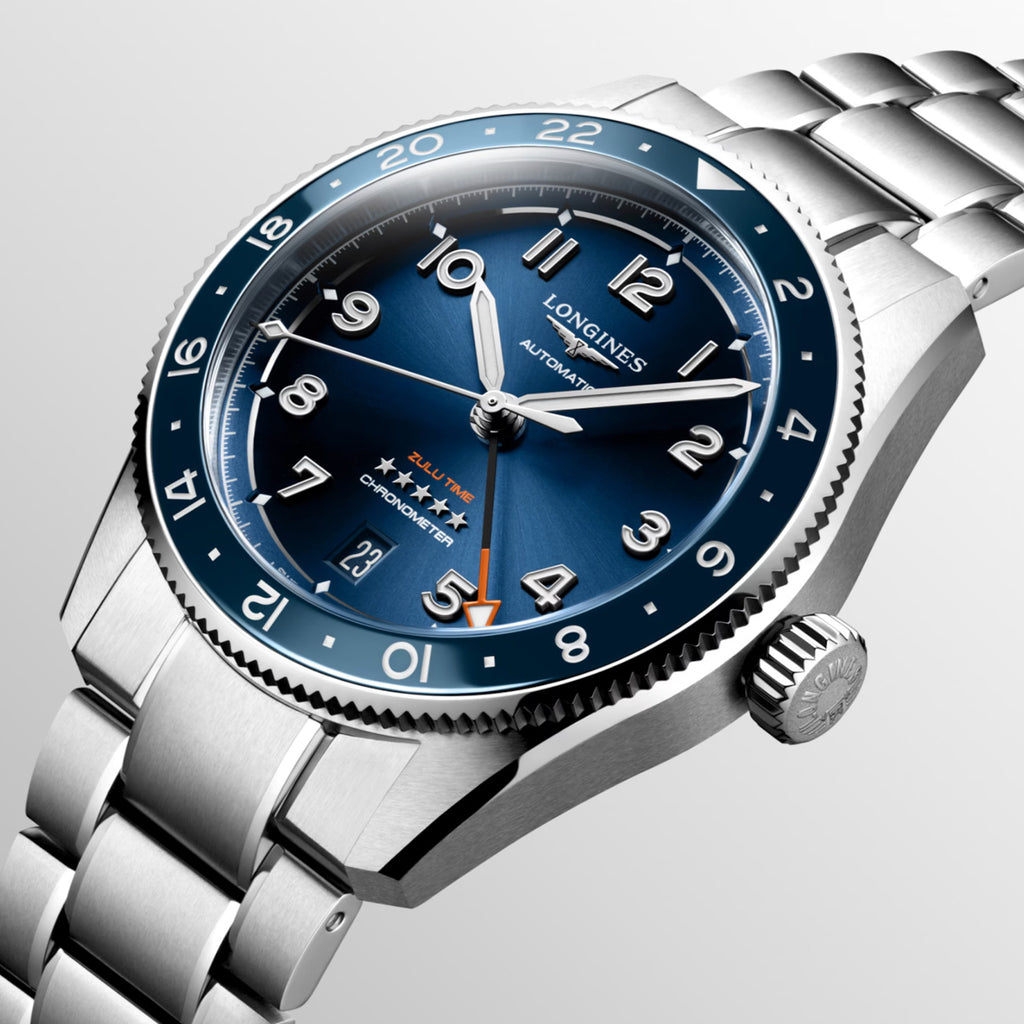 Longines - Spirit Zulu Time GMT 39 mm Blue Dial Bracelet - L38024936