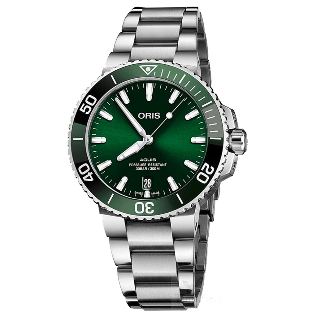 Oris - Aquis 43.5 mm Green Dial & Bezel Date Stainless - 0173377304157