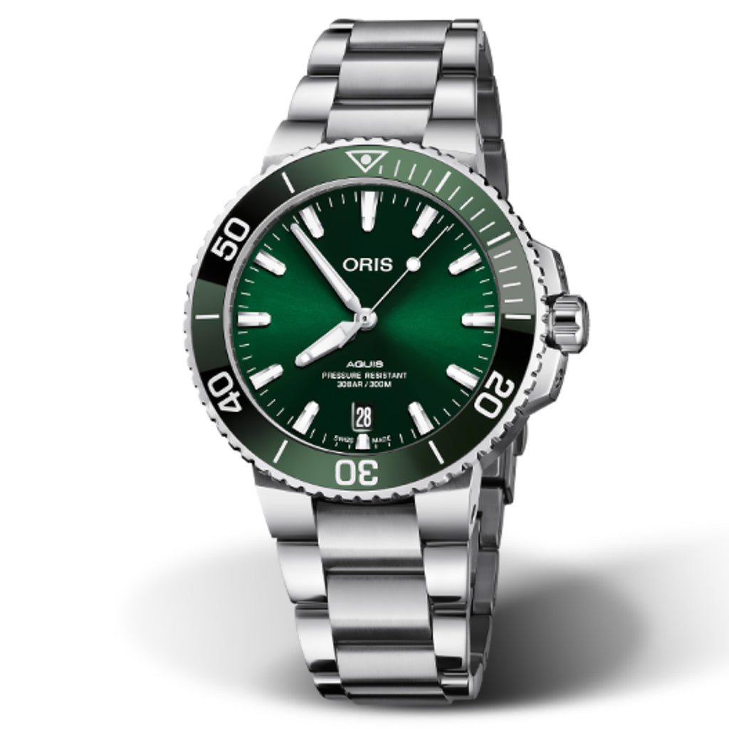 Oris - Aquis 39.5 mm Green Dial Stainless Steel Bracelet - 01733773241570782105PEB