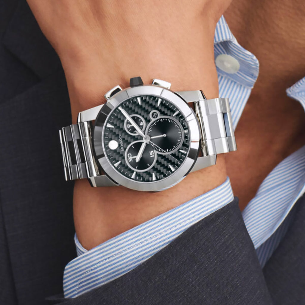 Movado - Vizio Chronograph 45 mm Carbon Fiber Dial Stainless - 0606551