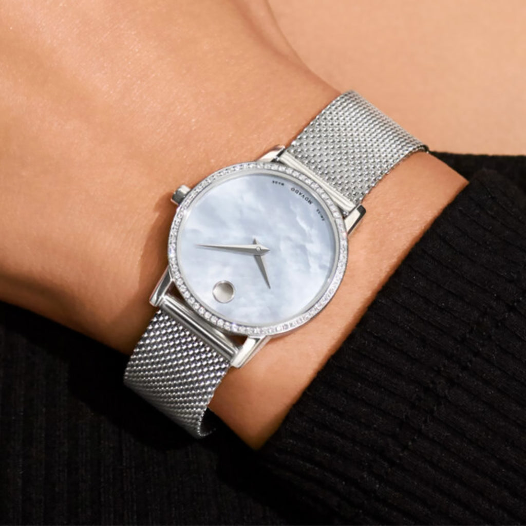 Movado - Museum Classic Diamond Bezel Mother of Pearl Dial - 0607306
