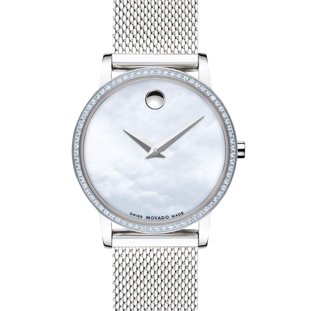 Movado - Museum Classic Diamond Bezel Mother of Pearl Dial - 0607306