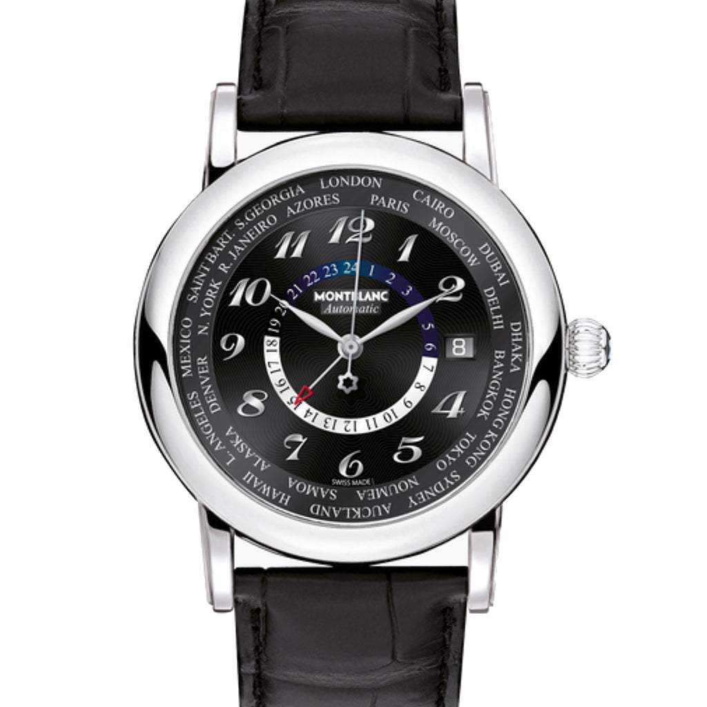 Montblanc - Star Worldtime GMT Chronometer Black Guilloche Dial - 106464