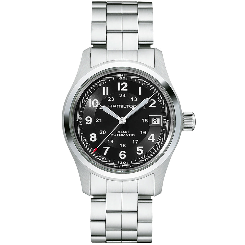 Hamilton - Khaki Field 38 mm Automatic Stainless Bracelet Black Dial Date - H70455133