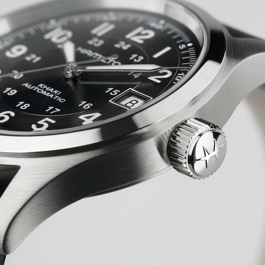 Hamilton - Khaki Field 38 mm Automatic Stainless Black Dial Date - H70455733