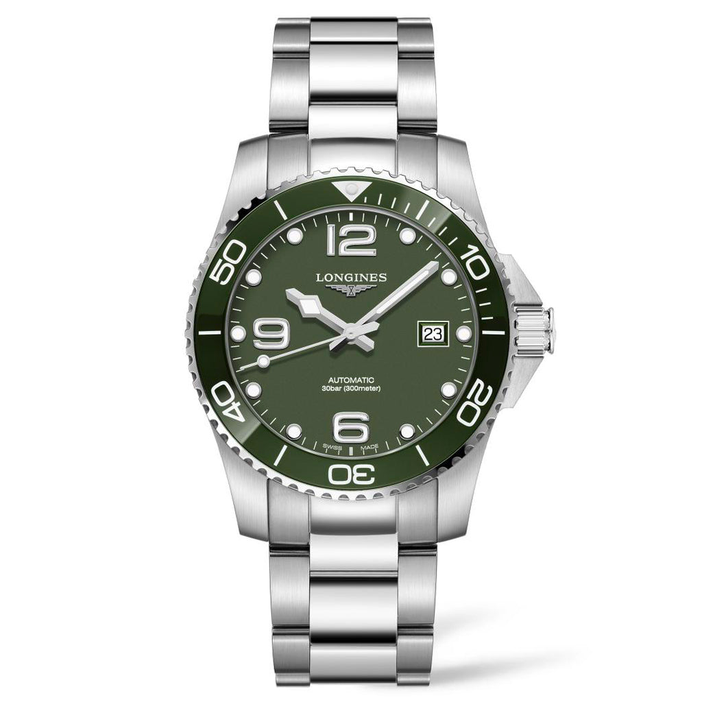 Longines - HydroConquest 41 mm Automatic Green Dial Bezel - L37814066