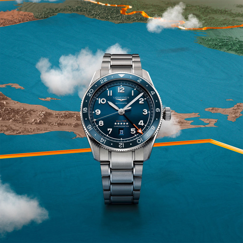 Longines - Spirit Zulu Time GMT 42 mm Blue Dial Bracelet - L38124936