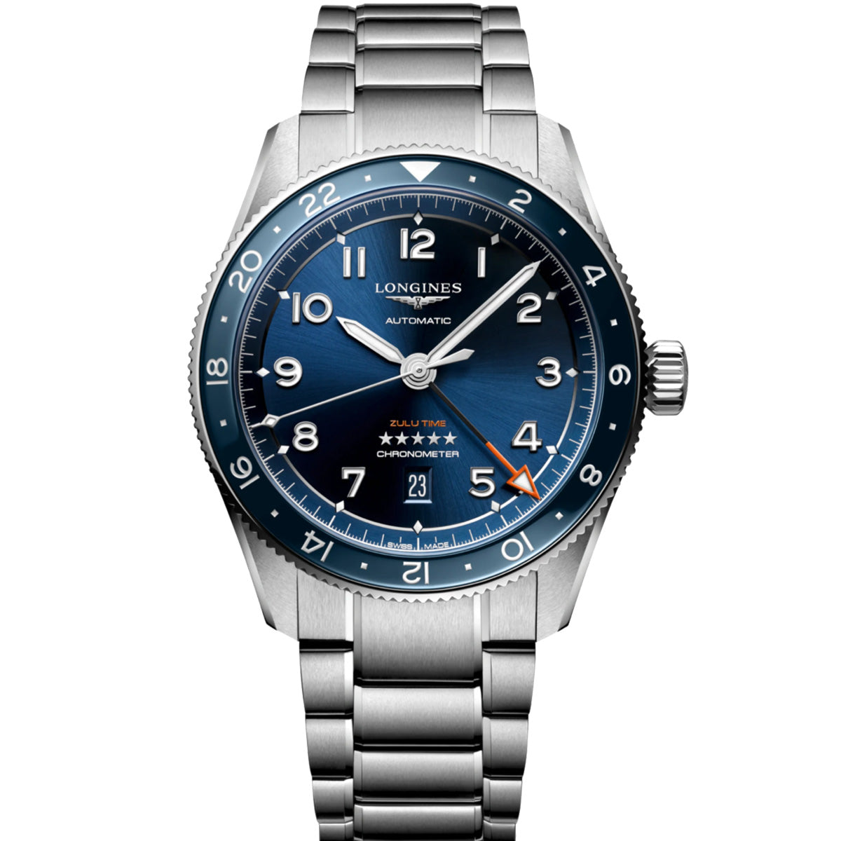 Longines - Spirit Zulu Time GMT 42 mm Blue Dial Bracelet