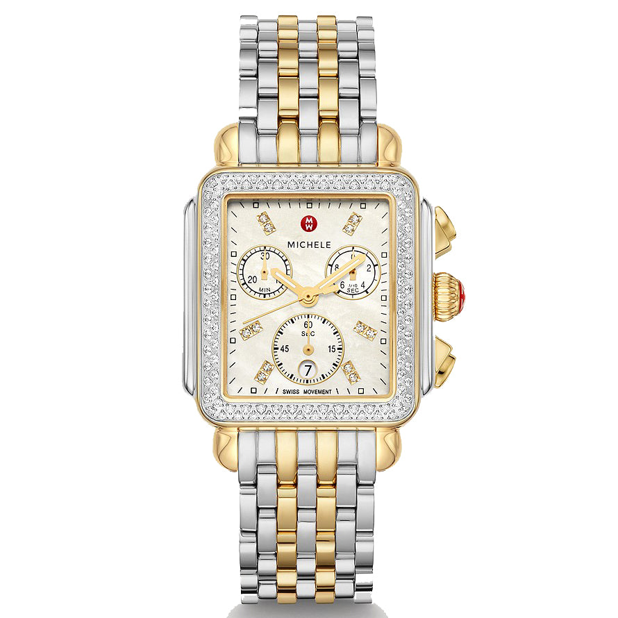 Michele - Deco Collection - Deco - Two Tone - Diamond - White MOP Dial - MWW06A000776