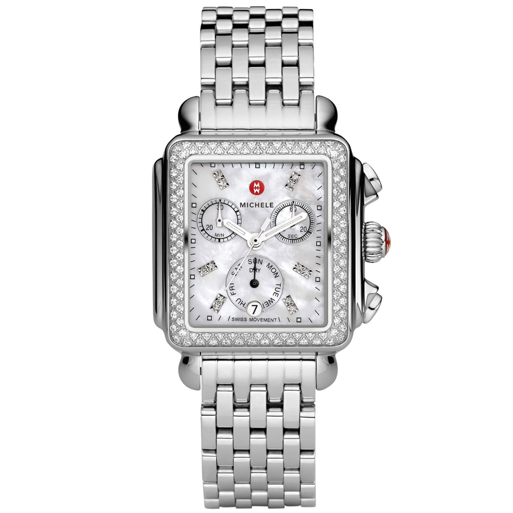 Michele - Deco Chronograph Diamond Dial Bezel Women's Day Date - MWW06P000099