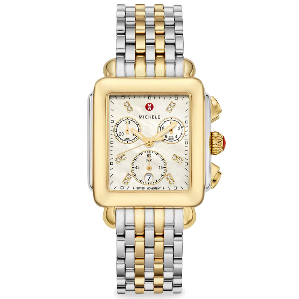 Michele - Deco 18K Yellow Gold Tone & Diamond Chronograph - MWW06P000122