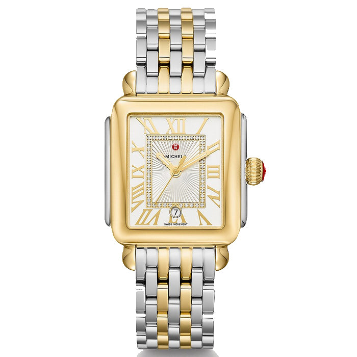 Michele - Deco Collection - Madison - Two Tone - Diamond - White MOP Dial - MWW06T000147