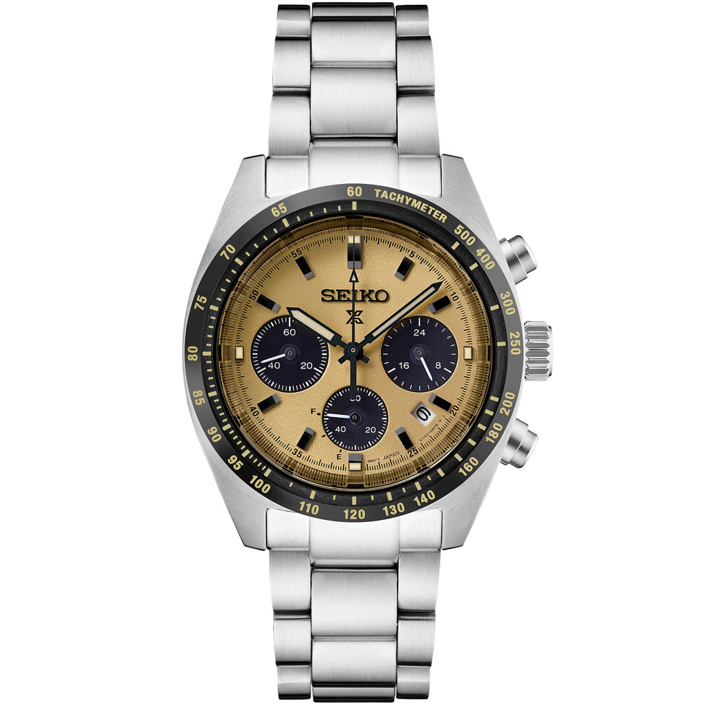 Seiko - Speedtimer Prospex Solar Chronograph Gold Dial Stainless Steel - SSC817